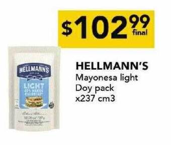 Nini Mayorista Hellmann's mayonesa light doy pack oferta