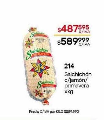 Nini Mayorista 214 salchichón c jamón primavera oferta