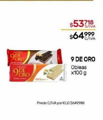 Nini Mayorista 9 de oro obleas oferta