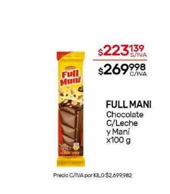 Nini Mayorista Full mani chocolate c leche y maní oferta