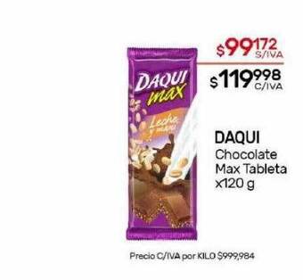Nini Mayorista Daqui chocolate max tableta oferta
