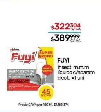 Nini Mayorista Fuyi insect. m.m.m. líquido c aparato elect. oferta