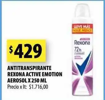 Punto Mayorista Antitranspirante rexona active emotion aerosol oferta