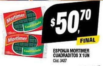 Supermercados Yaguar Esponja mortimer cuadraditos oferta