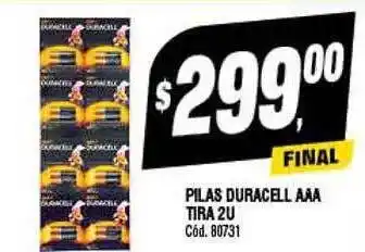 Supermercados Yaguar Pilas duracell aaa tira oferta