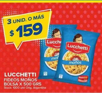 Carrefour Maxi Lucchetti fideos moños bolsa oferta
