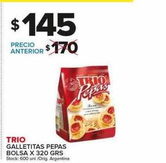 Carrefour Maxi Trio galletitas pepas bolsa oferta