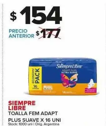 Carrefour Maxi Siempre libre toalla fem adapt plus suave oferta