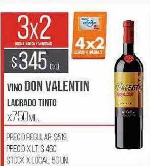 Disco Vino don valentin lacrado tinto oferta