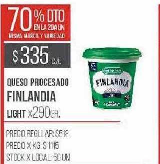 Disco Queso procesado finlandia light oferta