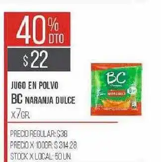 Disco Jugo en polvo bc naranja dulce oferta