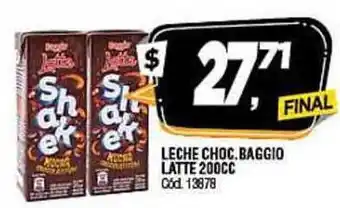 Supermercados Yaguar BAGGIO LATTE LECHE CHOC. 200cc oferta