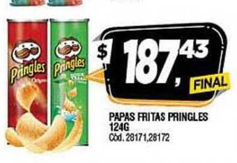 Supermercados Yaguar PRINGLES PAPAS FRITAS 124G oferta