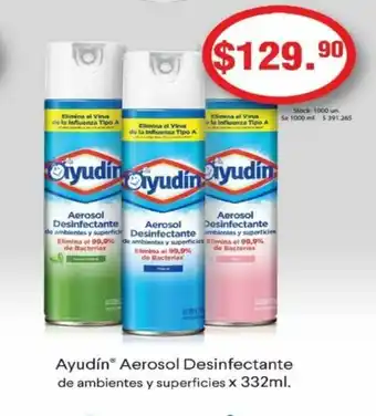 Supermercados Top Ayudín Aerosol Desinfectante de ambientes y superficies x 332ml oferta