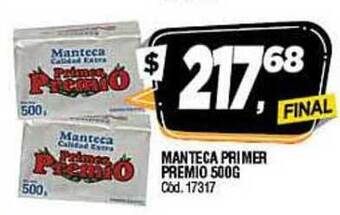 Supermercados Yaguar MANTECA PRIMER PREMIO 500G oferta