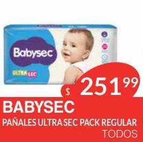 Masivos Babysec pañales ultra sec pack regular oferta