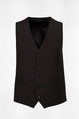 Macowens Chaleco de vestir elegante slim negro oferta