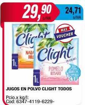 Maxiconsumo Jugos en polvo clight todos oferta