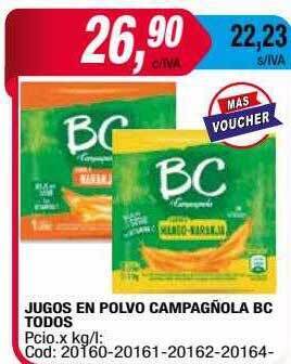 Maxiconsumo Jugos en polvo campagñola bc todos oferta