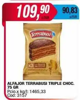 Maxiconsumo Alfajor terrabusi triple choc oferta