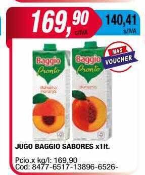 Maxiconsumo Jugo baggio sabores oferta