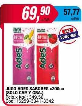 Maxiconsumo Jugo ades sabores oferta
