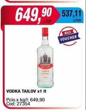 Maxiconsumo Vodka tailov oferta