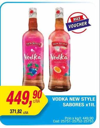 Maxiconsumo Vodka new style sabores oferta