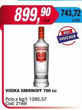 Maxiconsumo Vodka smirnoff oferta