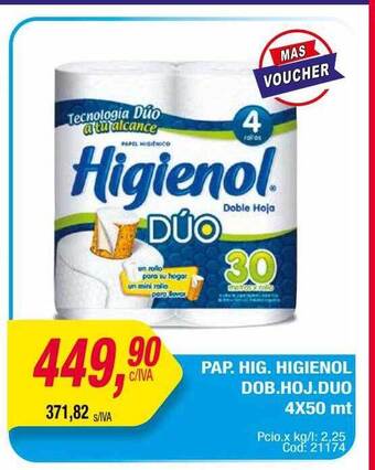 Maxiconsumo Pap. hig. higienol dob. hoj. duo oferta