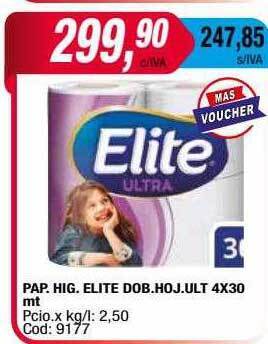 Maxiconsumo Pap. hig. elite dob. hoj. ult oferta