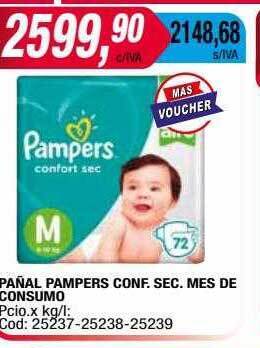 Maxiconsumo Pañal pampers conf. sec. mes de consumo oferta