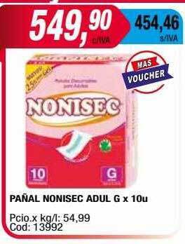 Maxiconsumo Pañal nonisec adul oferta