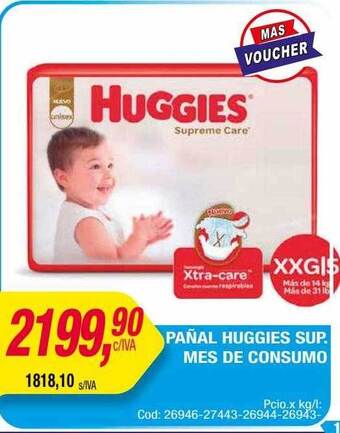 Maxiconsumo Pañal huggies sup. mes de consumo oferta