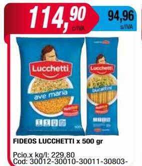 Maxiconsumo Fideos lucchetti oferta