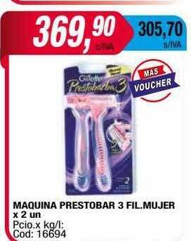 Maxiconsumo Maquina prestobar 3 fil. mujer oferta
