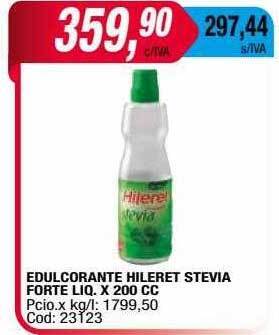 Maxiconsumo Edulcorante hileret stevia forte liq oferta