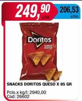 Maxiconsumo Snacks doritos queso oferta