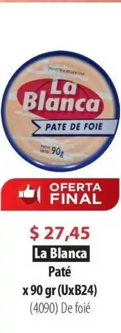 Parodi La Blanca Paté x 90 gr (UxB24) oferta