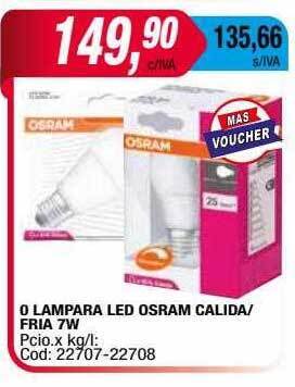 Maxiconsumo O lampara led osram calida fria 7w oferta