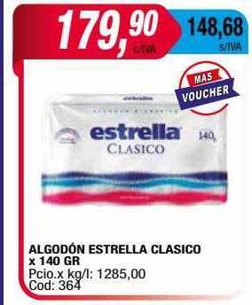 Maxiconsumo Algodón estrella clasico oferta