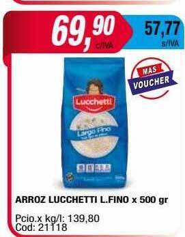 Maxiconsumo Arroz lucchetti l. fino oferta