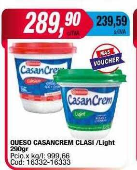 Maxiconsumo Queso casancrem clasi light oferta