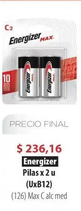 Parodi Energizer Pilas x 2 u (UxB12) oferta