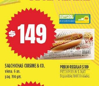 Supermercados Vea Salchichas cuisine & Co oferta