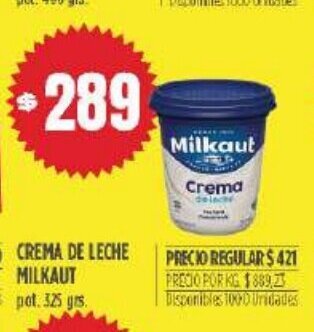 Supermercados Vea Crema de Leche Milkaut oferta