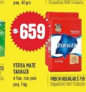 Supermercados Vea Yerba Mate Taragui oferta