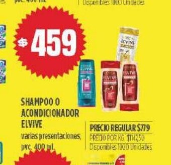 Supermercados Vea Elvive Shampoo o Acondicionador oferta