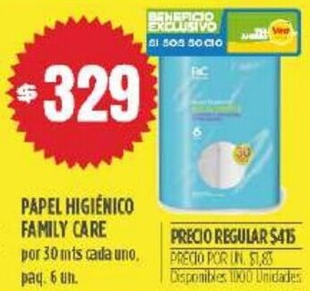Supermercados Vea Papel Higiénico Family Care oferta