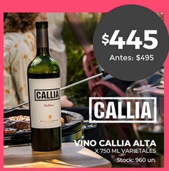 Supermercados Tadicor Vino Callia Alta oferta